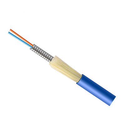 Крытый синий пиджак PVC SM G657A1 кабеля кабеля OFC стекловолокна ядра металла 2 бронированный