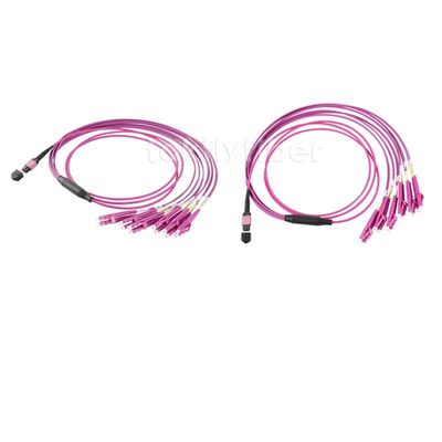 кабель MPO проламывания 3.0mm OM4 LSZH MPO к кабелю заплаты волокна LC
